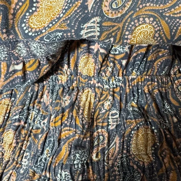 Universal Thread Paisley and Floral Midi Dress - Orange and Brown - Picture 4 of 4